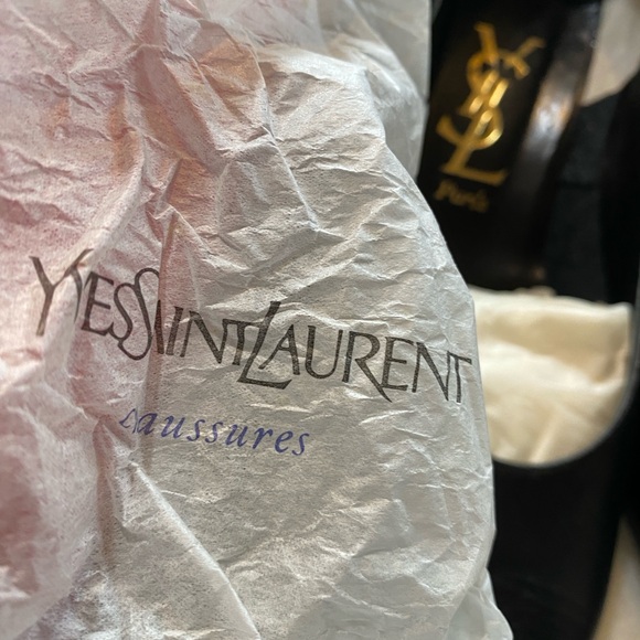 Yves Saint Laurent Black Leather Heels - Picture 3 of 7